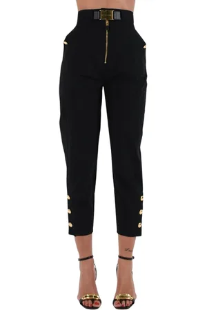 Elisabetta Franchi Bukser, Dame, Sort, 2XL, Tekniske sejlbuks med bælte