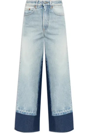 Maison Margiela Jeans, Dame, Blå, W26, Læder, Jeans med vintage-effekt