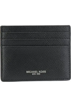 Michael Kors Tilbehør, Herre, Sort, ONE SIZE, Læder, Harrison Crossgrain Læder Kort Holder