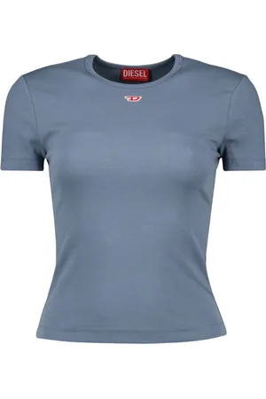 Diesel Top, Dame, Blå, L, Bomuld, Blå Lang T-Ele T-shirt Kvinder