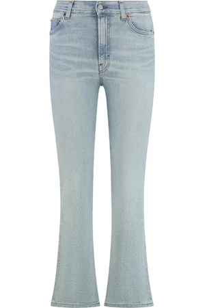 haikure Jeans, Dame, Blå, W27, Bomuld, 5-lomme jeans med baglogoetiket