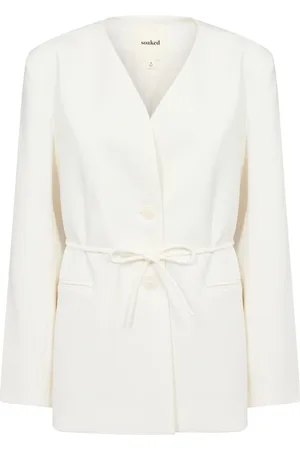 Soaked in Luxury Jakke, Dame, Hvid, L, Elegant Blazer Jakke Broken