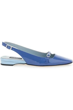 Carel Sko, Dame, Blå, 37 EU, Læder, Blå Slingback Balletsko i Læder