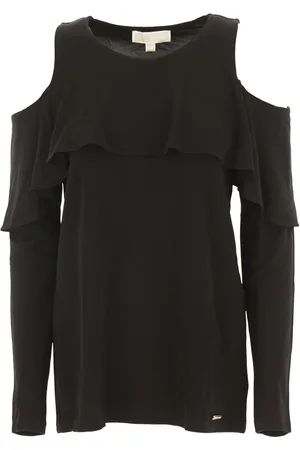 Michael Kors Bluser & Skjorter, Dame, Sort, S, Uld, Blouse med bar skulder