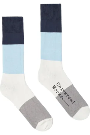 Universal Works Undertøj, unisex, Flerfarvet, L, Stribede sokker til et modigt look