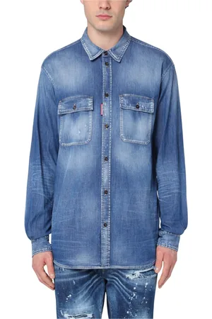 Dsquared2 Skjorte, Herre, Blå, L, Denim, Denim Skjorte