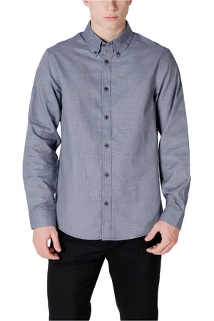Armani Exchange Skjorte, Herre, Blå, L, Bomuld, Elegant langærmet herreskjorte