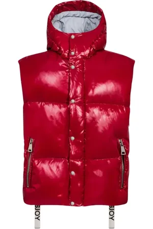 Khrisjoy Jakke, Dame, Rød, M, Uld, Rød Puffer Vest med Hætte
