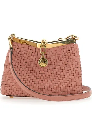 Etro Taske, Dame, Lyserød, ONE SIZE, Uld, Rosa Mini Taske med Guld Hardware