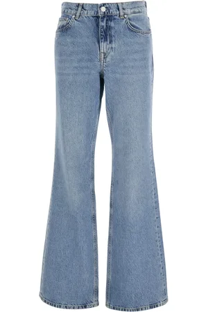 Adriano Goldschmied Jeans, Dame, Blå, W27, Denim, Blå Flare Jeans med Logo Patch