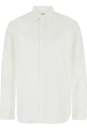 Burberry Skjorte, Herre, Hvid, XS, Bomuld, Klassisk Hvid Skjorte med Logo Broderi