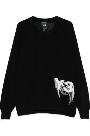 Y-3 Sweathshirts & Hoodies, Herre, Sort, L, Uld, Stilfuldt strik til modeentusiaster