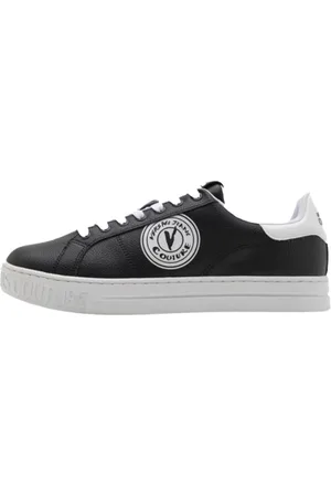 VERSACE Sko, Herre, Sort, 40 EU, Læder, Afslappet Læder Sneakers - Noir