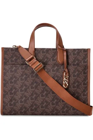 Michael Kors Taske, Dame, Brun, ONE SIZE, Bomuld, Stor håndtaske med signaturlogo