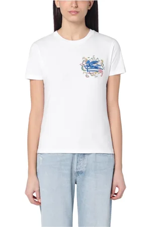 Etro Top, Dame, Hvid, S, Kortærmet rund hals T-shirt