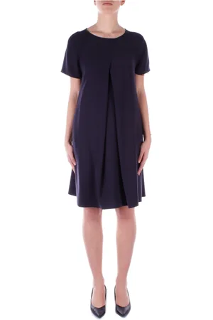 Emporio Armani Kjole, Dame, Blå, XS, Polyester, Blå Kjole med Lynlås Bagpå
