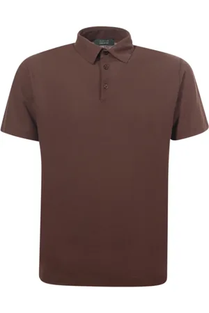 ZANONE Top, Herre, Brun, XL, Bomuld, Mørkebrun Polo Shirt Icecotton Slim Fit