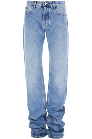 The Attico Jeans, Dame, Blå, W26, Denim, Blå denim jeans med logo broderi