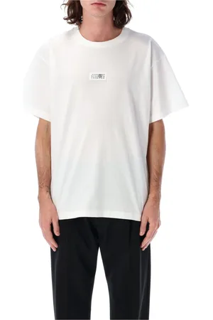 Maison Margiela Top, Herre, Hvid, L, Bomuld, Numeric Signature T-Shirt