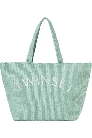 Twin-Set Taske, Dame, Grøn, ONE SIZE, Grøn Shopper Taske med Logo