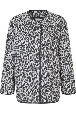 Lollys Laundry Jakke, Dame, Flerfarvet, S, Bomuld, Quiltet Leopard Print Jakke Lilyll