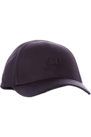 C.P. Company Tilbehør, Herre, Sort, ONE SIZE, Bomuld, Sort Logo Frontspænde Bomuldshat