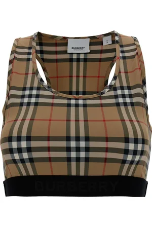 Burberry Top, Dame, Flerfarvet, XS, Vintage Check Sports Bra Crop Top