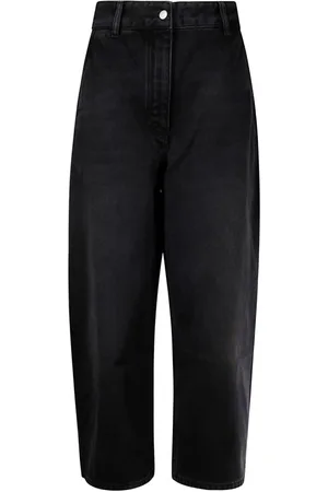 STUDIO NICHOLSON Jeans, Dame, Sort, 3XS, Sorte Jeans med Skjult Lynlås