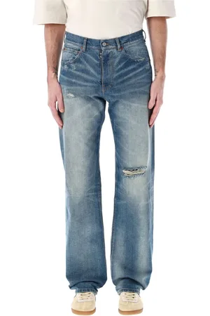 Maison Margiela Jeans, Herre, Blå, W34, Bomuld, Lys Blå Distressed Jeans