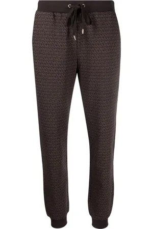 Michael Kors Bukser, Dame, Brun, XS, Bomuld, Logo Print Cotton Terry Joggers