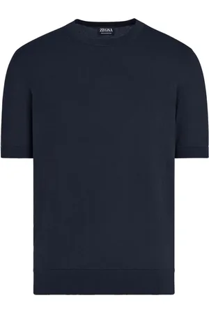 Ermenegildo Zegna Top, Herre, Blå, XL, Bomuld, Afslappet Bomuldst-shirt