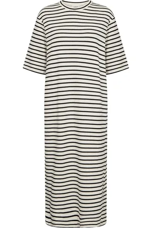 Soaked in Luxury Kjole, Dame, Hvid, XL, Uld, Stribet Slingina Kjole Hvid Sort