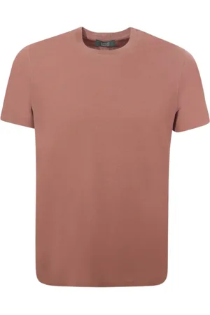 ZANONE Top, Herre, Lyserød, L, Bomuld, Laks Crew-neck T-shirt Slim Fit