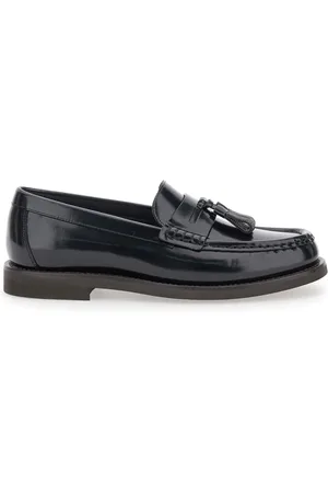 Brunello Cucinelli Sko, Dame, Sort, 40 EU, Læder, Sorte Loafers i Læder med Monile-detalje