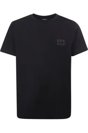 Dondup Top, Herre, Sort, M, Bomuld, Sort Logo Print Crew-neck T-shirt