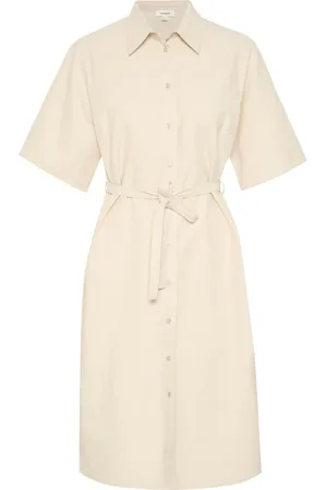 Soaked in Luxury Kjole, Dame, , XS, Bomuld, Elegant Skjortekjole Ancient Scroll