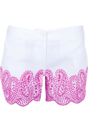 Michael Kors Shorts, Dame, Hvid, 3XS, Bomuld, Hvide Plommeblomst Mini Shorts
