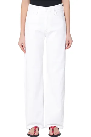 Mother Jeans, Dame, Hvid, W25, Regular Fit Sneak Jeans