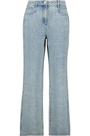 IRO Bukser, Dame, Blå, S, Blå Vasket Straight Cut Jeans