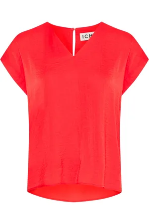 Ichi Top, Dame, Rød, XS, Polyester, Feminin Mars Rød Bluse Ihcrissy Ss4