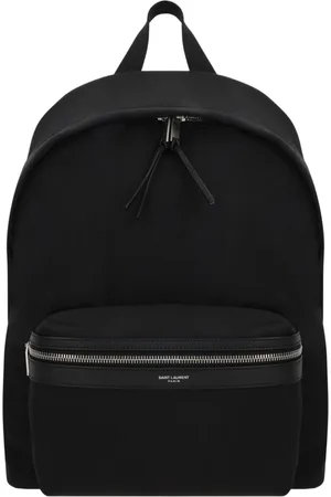 Saint Laurent Taske, Herre, Sort, ONE SIZE, Læder, Sort Rygsæk med Dobbelt Lynlås Lukning