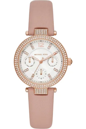 Michael Kors Tilbehør, Dame, Lyserød, ONE SIZE, Uld, Elegant Roséguld Kvartsur Dameur