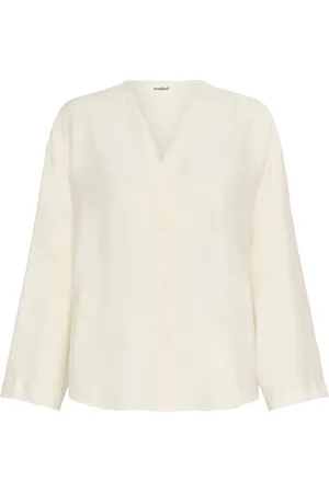 Soaked in Luxury Bluser & Skjorter, Dame, Hvid, 2XL, Nylon, Elegant V-Neck Skjortebluse Whisper