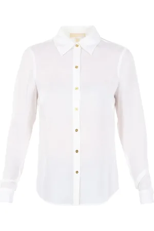 Michael Kors Bluser & Skjorter, Dame, Hvid, L, Silke Georgette-bluse