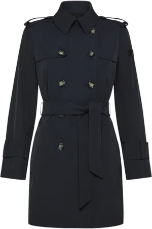 Peuterey Frakke, Dame, Blå, L, Polyester, Blå Trenchcoat Knude Model