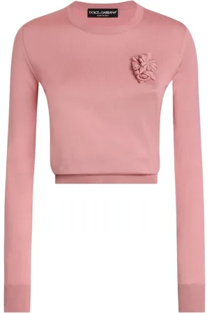 Dolce & Gabbana Sweathshirts & Hoodies, Dame, Lyserød, L, CrewNeck Pullover Sweaters