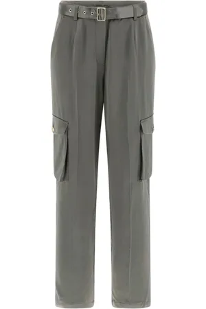 Guess Bukser, Dame, Grøn, L, Satin, Cargo Bukser Grøn Satin Viskose