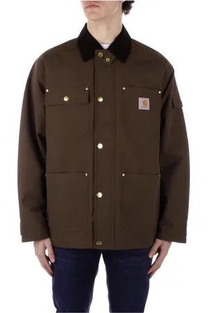 Carhartt Jakke, Herre, Brun, M, Bomuld, Logo Front Zip Coat Fire Lommer