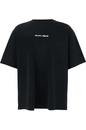 Maison Kitsuné Top, Herre, Sort, M, Bomuld, Sort Logo T-shirt Bomuld Mand