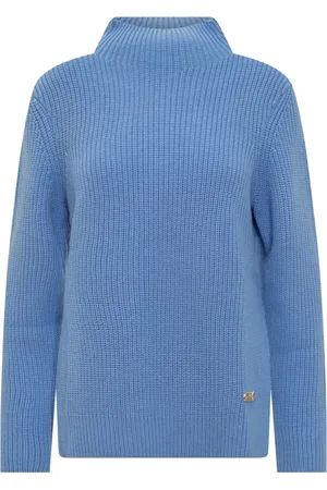 Michael Kors Strik, Dame, Blå, M, Uld, Halskrave-turtleneck